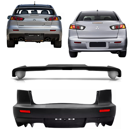 Parachoque Body Kit com Aerofólio Traseiro Lancer 2011 2019