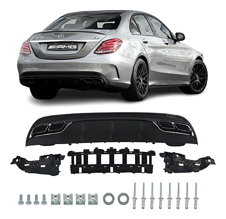 Escapamento Preto Black Piano Spoiler Mercedes C63 Amg 2015 2016 2017 2018 2019 2020
