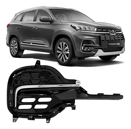 Grade Moldura Milha Direito Carona Tiggo 8 2020 2021 2022 23