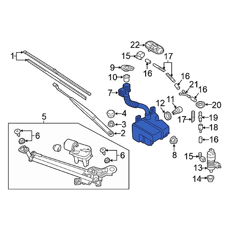Reservatório de Água Lavador Parabrisa Golf Passat 2014 2015 2016 2017 2018 2019 2020 2021 5G0955453J