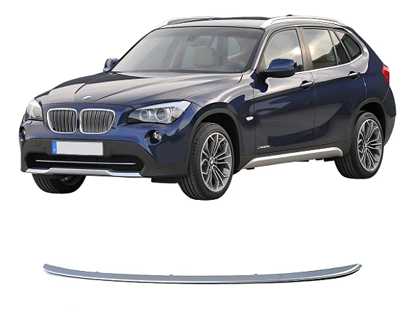 Friso Da Grade Inferior Parachoque Bmw X1 3.0 2010 2011 Prateado 51112990641