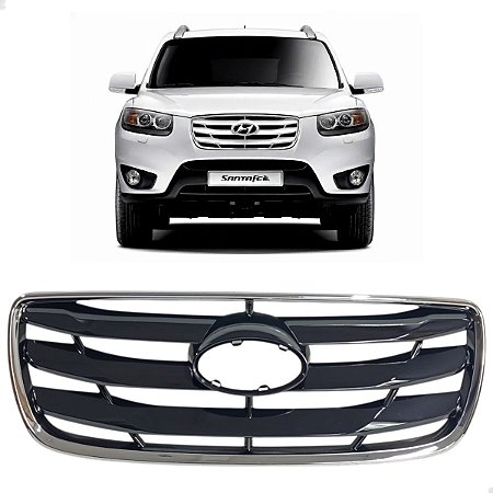 Grade Superior Preta Dianteira Santa Fe 2010 2011 2012 Novo