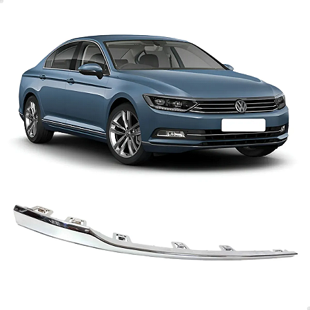 Friso Lado Passageiro Cromado Parachoque Dianteiro Vw Passat 2016 2017 2018 2019 3G0853254
