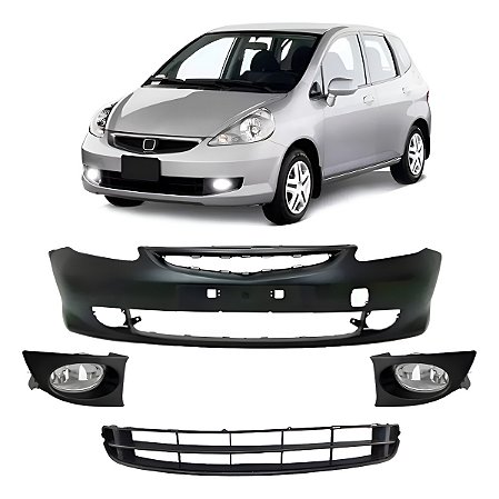 Kit Grade Inferior + Parachoque + Milha Honda Fit 2007 2008
