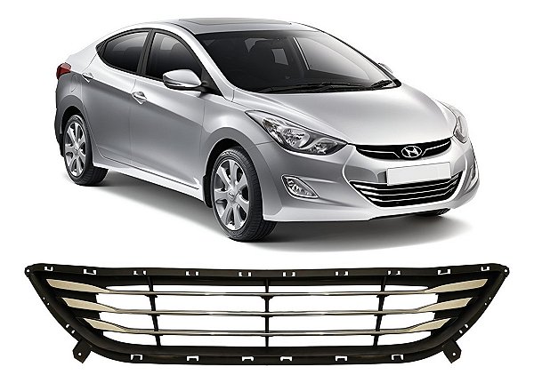 Grade Central Inferior Friso Cromado Elantra 2011 2012 2013 2014