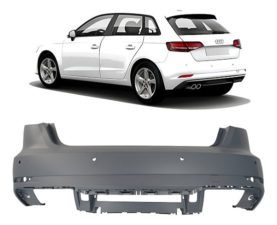 Parachoque Traseiro Furo Sensor A3 Hatch 2017 2018 2019 2020