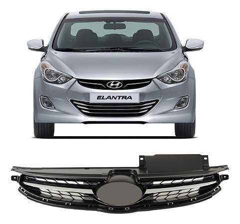 Grade Radiador Central Friso Cromado Elantra 2011 2012 2013 2014