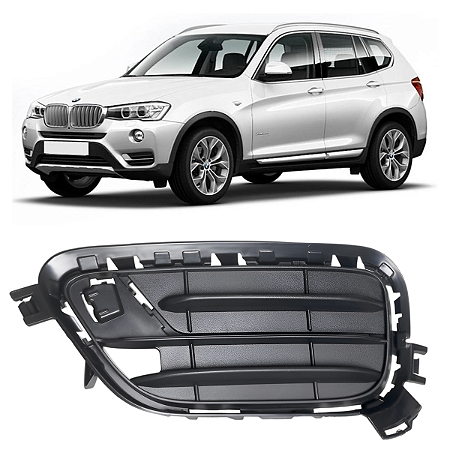 Grade Tela Moldura Farol Milha Bmw X3 F25 2015 2016 2017 Esquerdo Motorista 51117347945