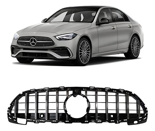 Grade Dianteira Gtr Amg Cromado Mercedes Classe C W206 C200 C300 2021 2022 2023 2024 2025 2026 12CFDACJ22