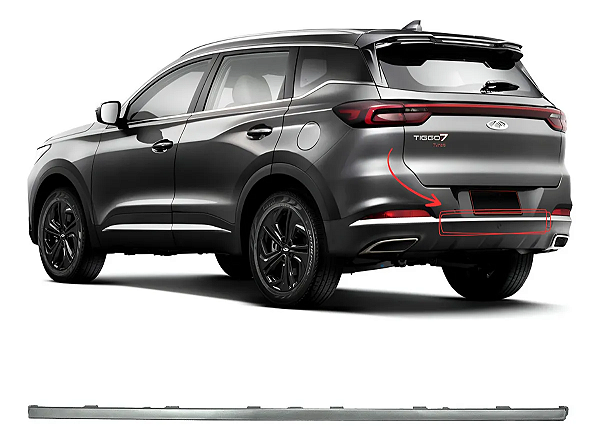 Friso Central Parachoque Traseiro Tiggo 7 Pro 2022 2023 2024 2025 602000935AAAKR