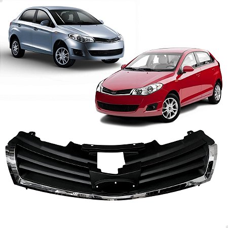 Grade Parachoque Dianteiro Chery Celer Sedan Hatch 2013 2014 2015 A13-8401010 Com Friso Cromado
