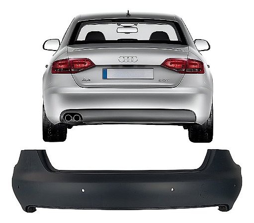Parachoque Com Furo Sensor Traseiro Audi A4 2009 2010 2012