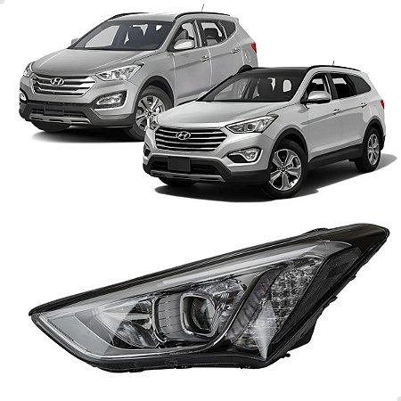 Farol Dianteiro Santa Fé Grand Santa Fé 2013 2014 2015 2016 Lado Esquerdo Motorista