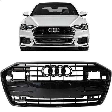 Grade Superior Dianteira Audi A6 C8 2019 2020 2021 2022 Black Piano
