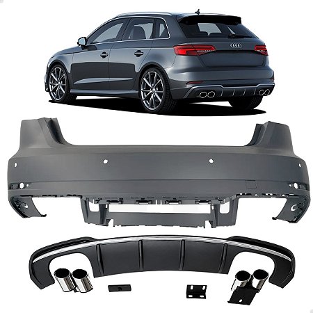 Bodykit Parachoque Traseiro A3 S3 Sportback 2017 2018 2019 2020 8V4807511L Novo
