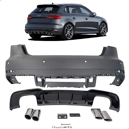 Bodykit Parachoque Traseiro A3 S3 Sportback 2017 2018 2019 2020 8V4807511L Novo