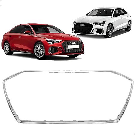 Friso Grade Moldura Cromada Grade Superior Dianteira Audi A3 2021 2022 2023 2024 Novo