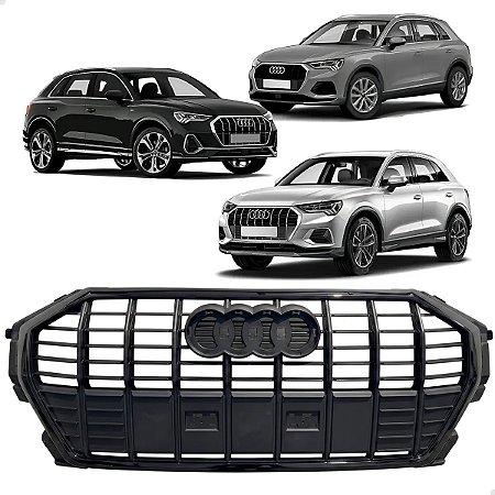Grade Superior Dianteiro Friso Black Piano Audi Q3 2020 2021 2022 2023 2024 2025 83F853651BCKA Novo
