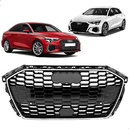 Grade Dianteira Preto Brilhante Audi A3 2021 2022 2023 2024 8Y0853651ARN4