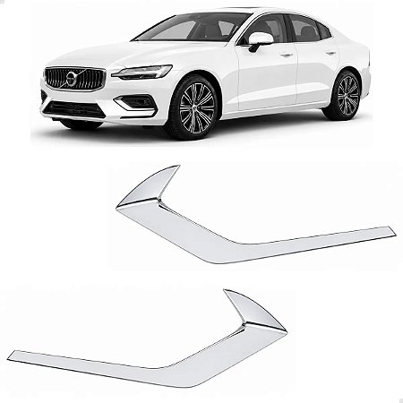 Par Friso Cromado Grade Milha Volvo S60 2019 2020 2021 Novo