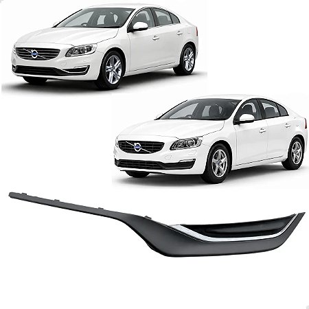 Grade Moldura Milha Friso Cromado Volvo S60 V60 2014 2015 2016 2017 2018 Lado Esquerdo Motorista 31353654