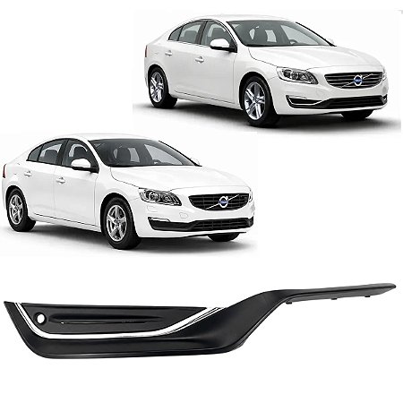 Grade Moldura Milha Friso Cromado Volvo S60 V60 2014 2015 2016 2017 2018 Lado Direito Passageiro 31353655