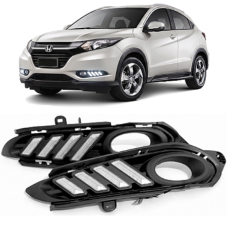 Par Grade Milha Drl Led Daylight Dianteiro Honda Hrv Hr-v 2015 2016 2017 2018 Novo 71106-T7T-M1