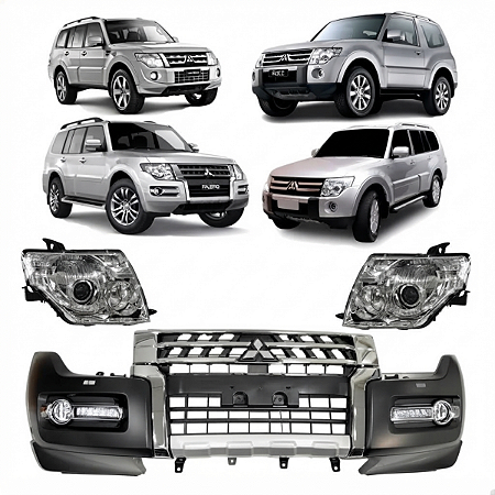 Bodykit Dianteiro Farol Xenon Pajero Full 2008 2009 2010 2011 2012 2013 2014 2015 2016 2017 2018 2019 2020 2021