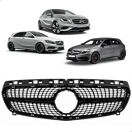 Grade Dianteira Superior Diamond Black Piano Mercedes A200 A45 AMG 2013 2014 2015 Novo