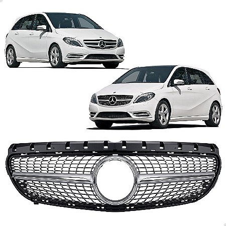 Grade Superior Dianteiro Diamond Friso Cromado Mercedes B200 Sport 2013 2014 2015 Novo