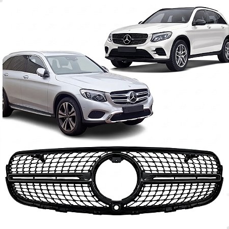 Grade Dianteira Superior Diamond Black Piano Mercedes Glc250 2015 2016 2017 2018 2019 Novo