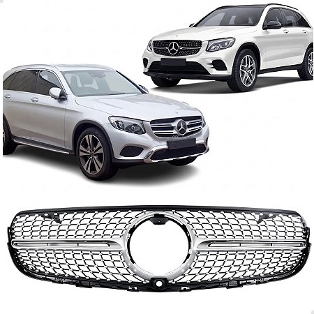 Grade Superior Dianteiro Diamond Cromado Mercedes Glc250 2015 2016 2017 2018 2019 Novo