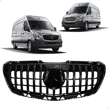 Grade Dianteira Superior Black Piano AMG Mercedes Sprinter 2017 2018 2019 A9068800483 Novo