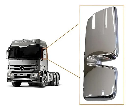 Capa Retrovisor Cromada Mb Actros Lado Esquerdo Novo
