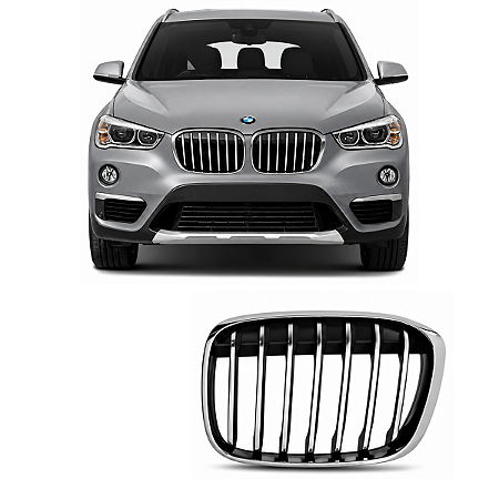 Grade Radiador Bmw X1 Com Friso Cromado 2016 2017 L Esquerdo