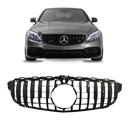 Grade Gtr Black Piano Câmera Mercedes W205 C180 C200 2015 2016 2017 2018