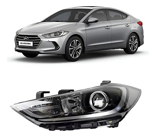 Farol Projetor Elétrico Elantra 2017 2018 Lado Esquerdo
