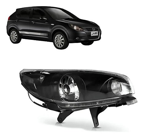 Farol Máscara Negra Jac J3 2010 2011 2012 2013 Lado Direito