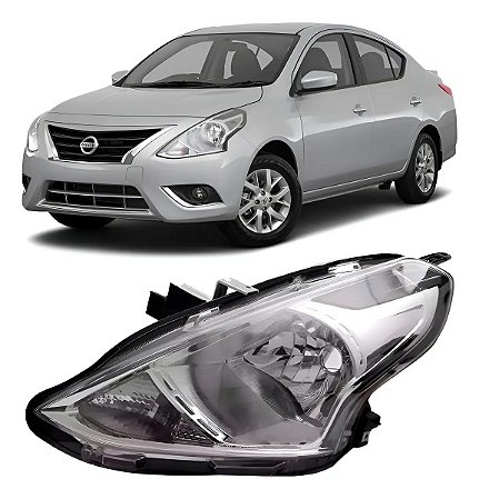 Farol Cromado Nissan Versa 2015 2016 2017 2018 Esquerdo