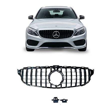 Grade Dianteira Mercedes Black Piano C180 C200 C250 C300 C450 C43 Gtr W205 2019 2020 2021 A205880