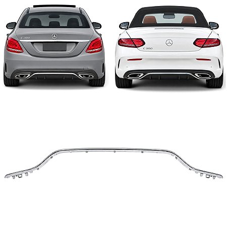 Friso Inferior Spoiler Traseiro Mercedes Benz C300 2016 2017 2018 2020 2021 Novo Cromado A2058850721