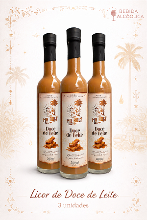 KIT MR. BOLT LICOR DE DOCE DE LEITE 500 ML 3 UNIDADES
