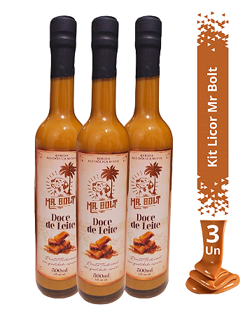 3 - KIT - MR. BOLT SABOR DOCE DE LEITE 500 ML 3 UNIDADES