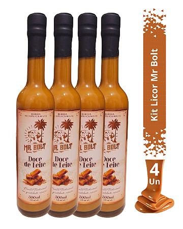 4 - KIT - MR. BOLT SABOR DOCE DE LEITE 500 ML 4 UNIDADES