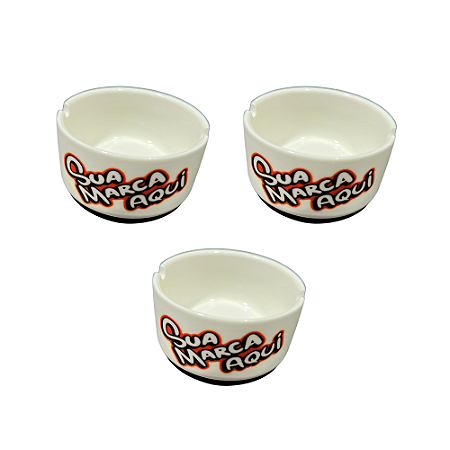 KIT 3 CINZEIROS DE PORCELANA PERSONALIZADOS (3 UNIDADE)