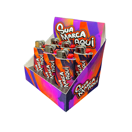 ISQUEIRO BIC GRANDE DISPLAY PERSONALIZADO (CAPA REUTILIZÁVEL)