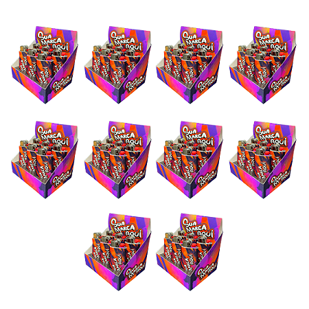 10 DISPLAYS ISQUEIRO BIC GRANDE PERSONALIZADO (10 DISP. DE 6 ISQUEIROS)