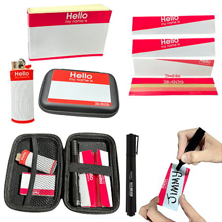 KIT HELLO MY NAME IS / 2 SEDAS 1 PITEIRAS 1 BAG 1 ISQUEIRO + CANETA BRINDE