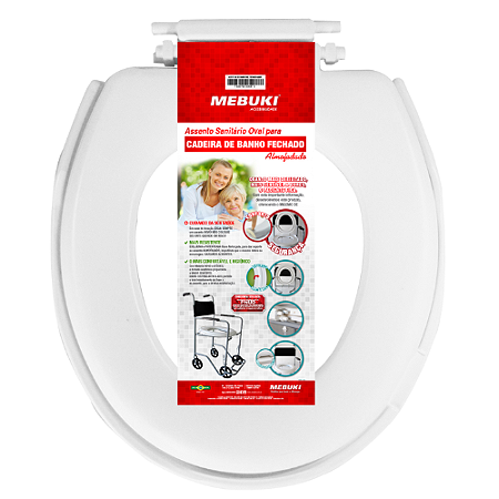 Assento Sanitário Almofadado Oval Pra Cadeira De Banho Idoso
