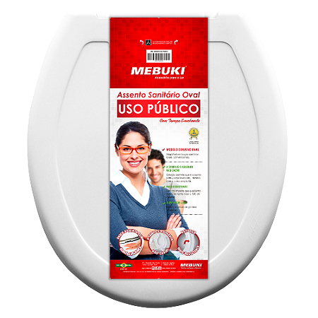 Tampa De Vaso Assento Sanitário Ambiente Publico Oval Aberto